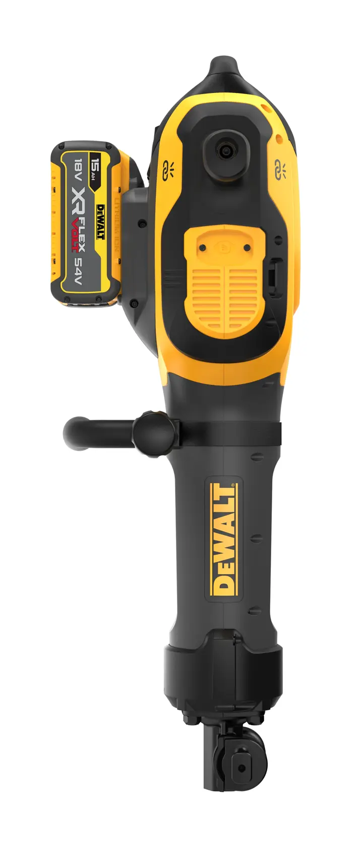 DEWALT photography tool, model DCH966Z2 and DCH966Z2-XE, shown upright with battery and handle.