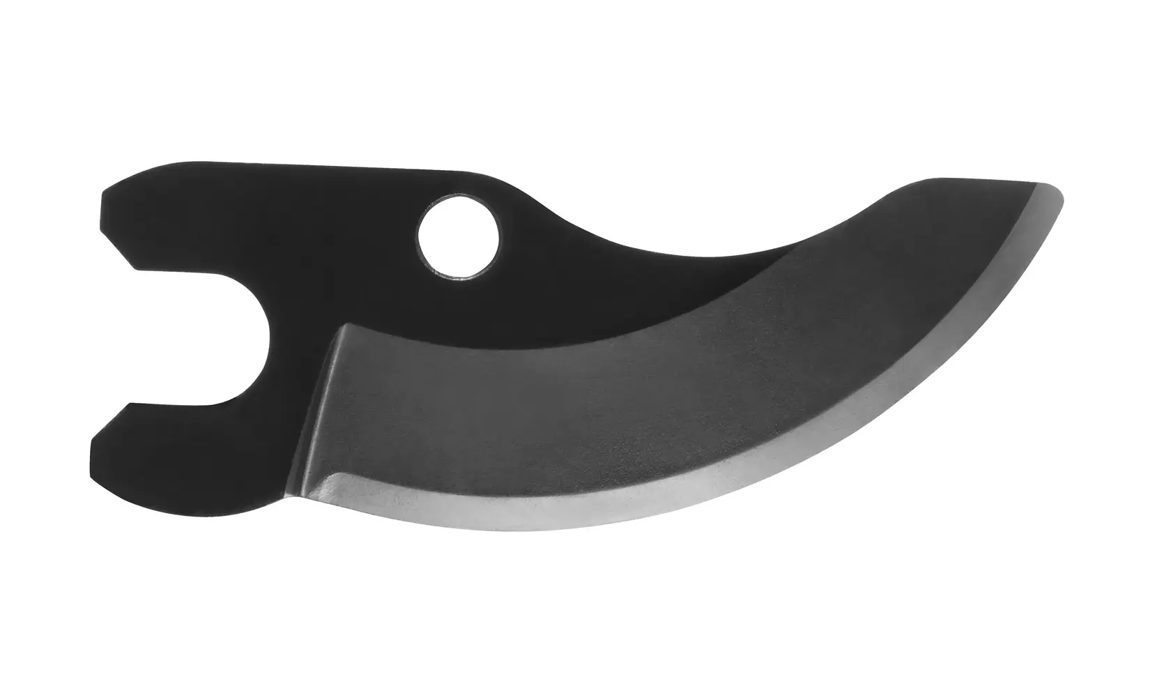 Curved metal replacement blade for DEWALT pruning shears photographed on a white background.