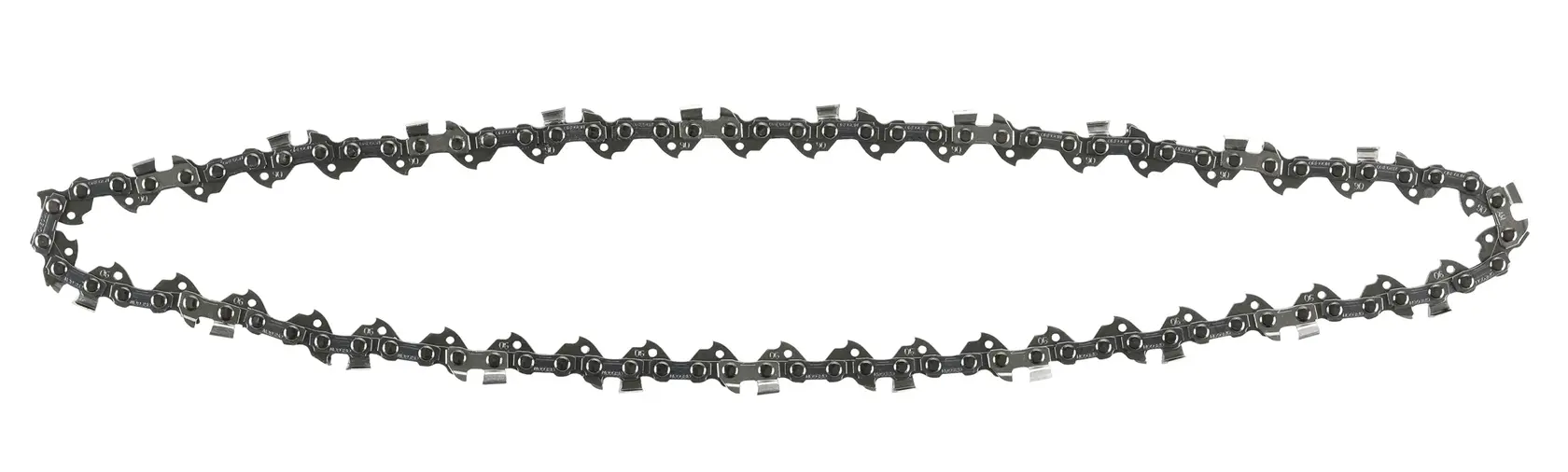 DEWALT chainsaw chain replacement part, displayed in an oval shape on a white background.
