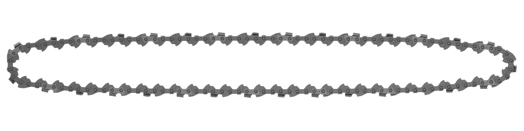 A DEWALT chainsaw chain, shown laid out in an oval shape against a white background.