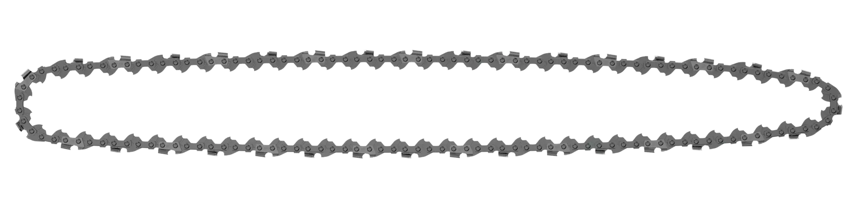 A DEWALT replacement chainsaw chain displayed on a white background in an oval shape.