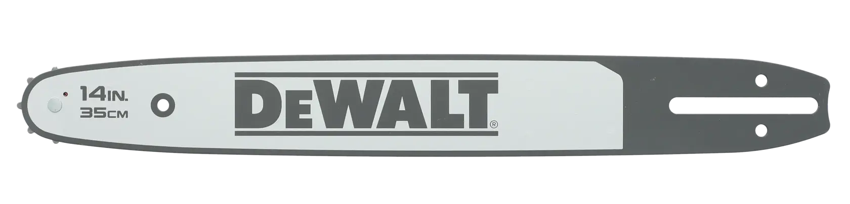 DEWALT chainsaw bar, 14 inch (35 cm), replacement part, silver and black, model DT20691.