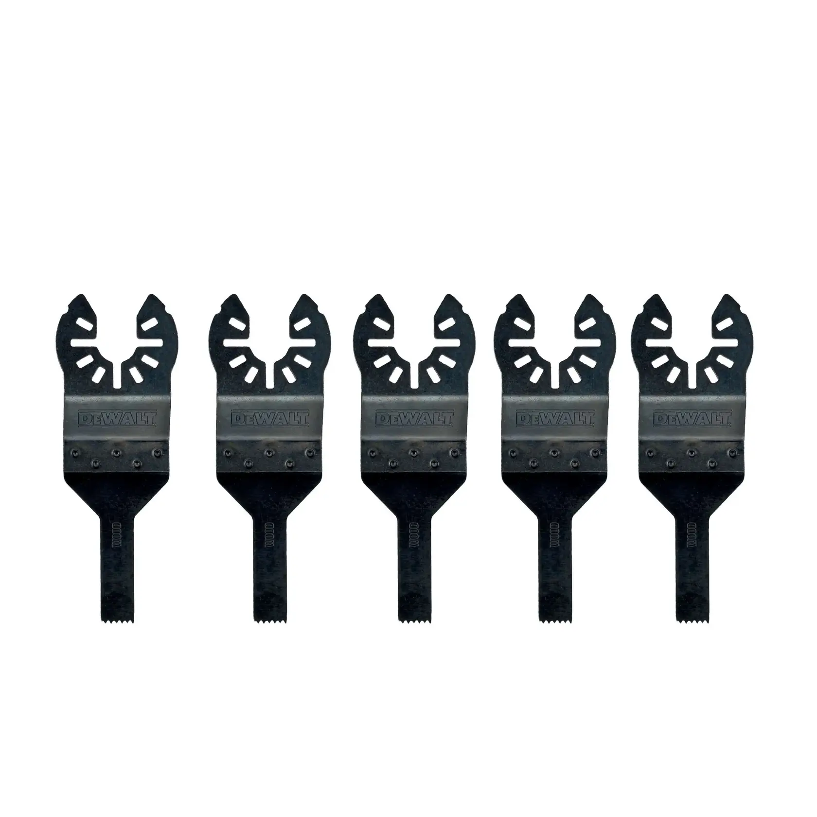 DEWALT blades set, five pieces, SKUs DT20726-QZ, DT20726, for photography tools, black.