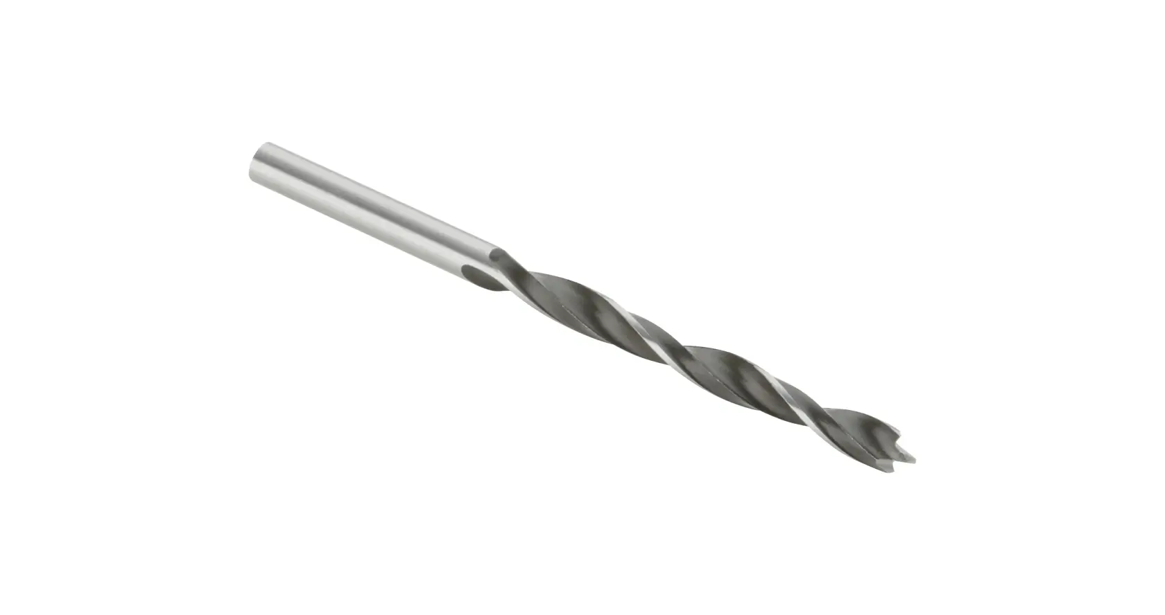 A single metal drill bit with a spiral design, shown on a white background.