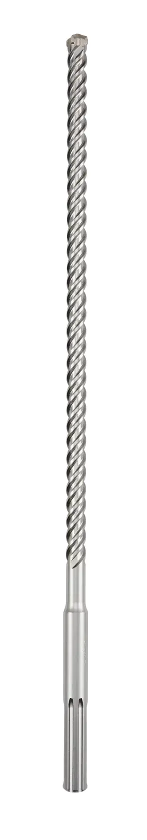 A long DEWALT spiral drill bit designed for heavy-duty masonry drilling, shown vertically on a white background.