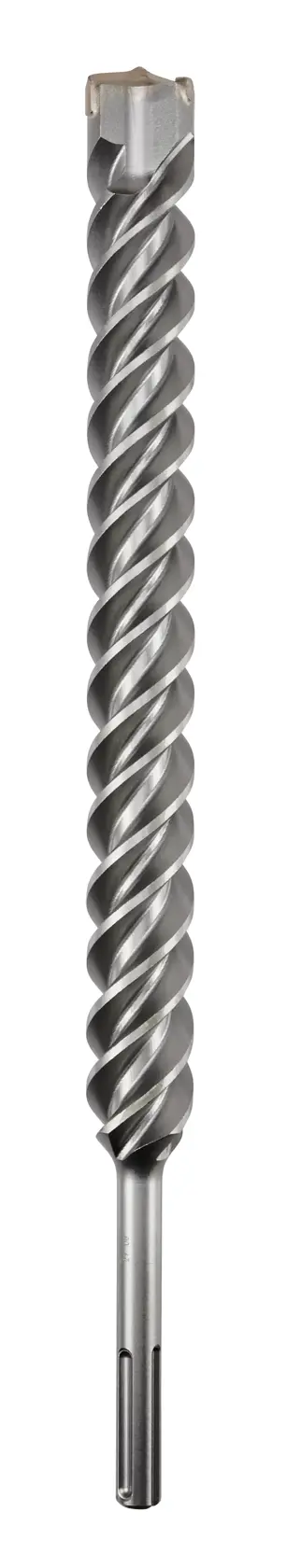 A DEWALT SDS drill bit with spiral grooves for masonry or concrete drilling, shown vertically on a white background.