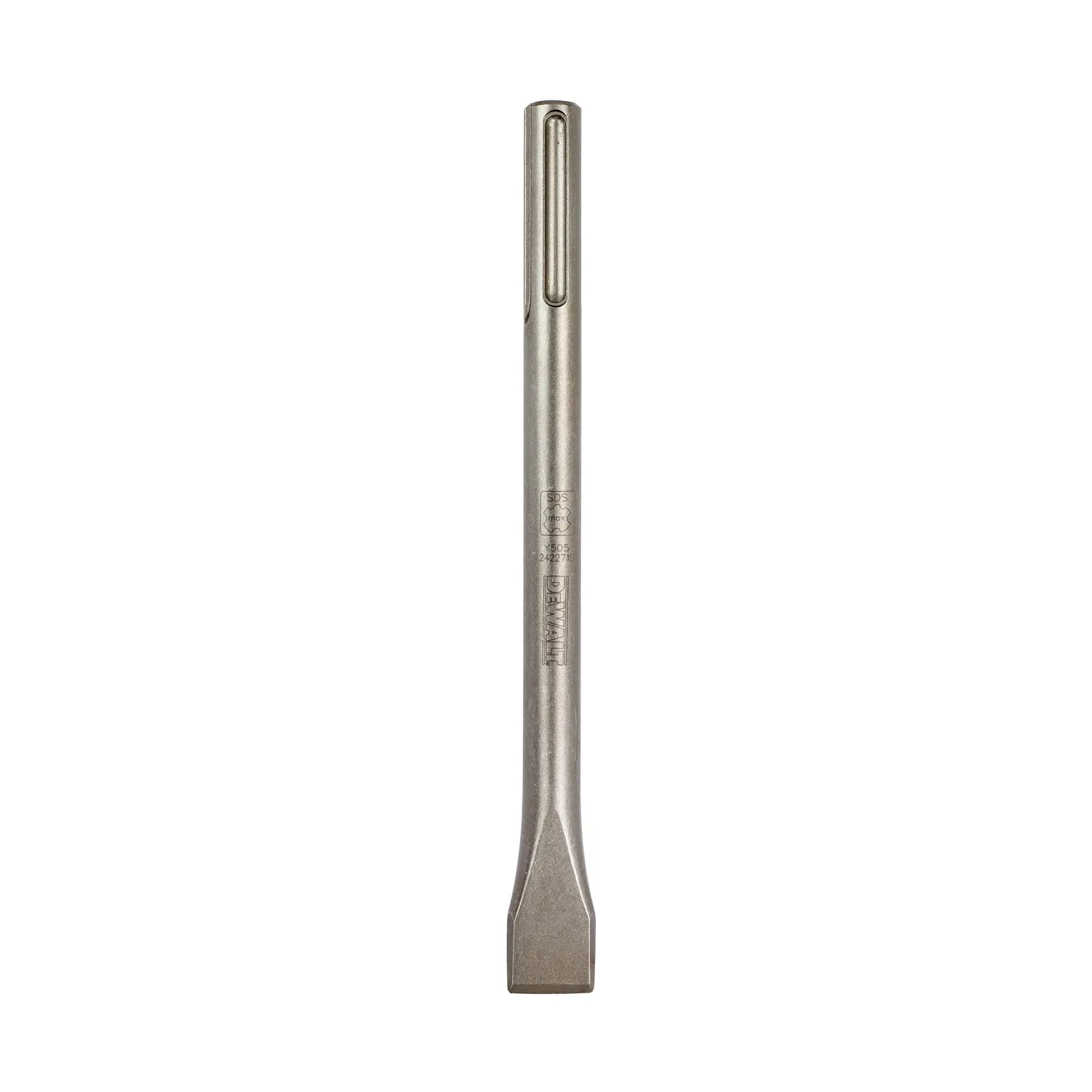 DEWALT DT6822 flat chisel for SDS-plus rotary hammers, used for chiseling or demolition of masonry and concrete.
