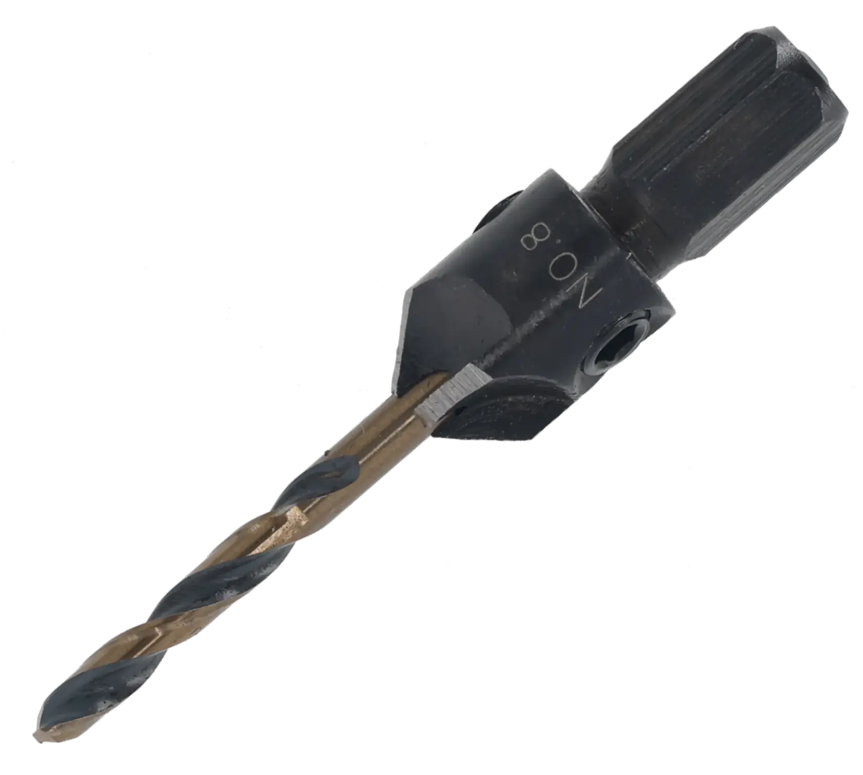 DEWALT DT70791 drill bit with countersink attachment for woodworking and precision drilling.