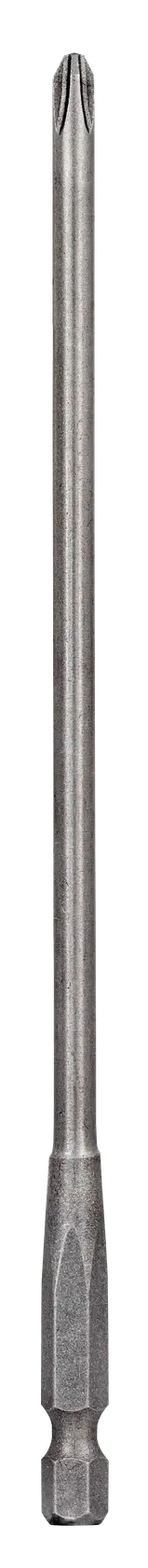 Long DEWALT screwdriver bit with a Phillips head, used for power tools and screwdriving applications.