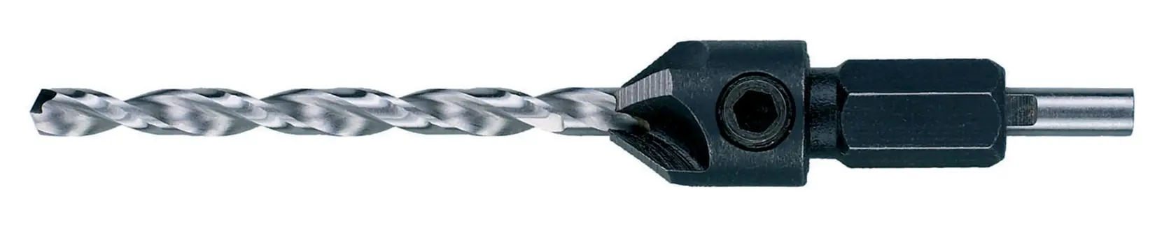 DEWALT DT7605 metal drill bit with hex shank adapter, shown on a white background.