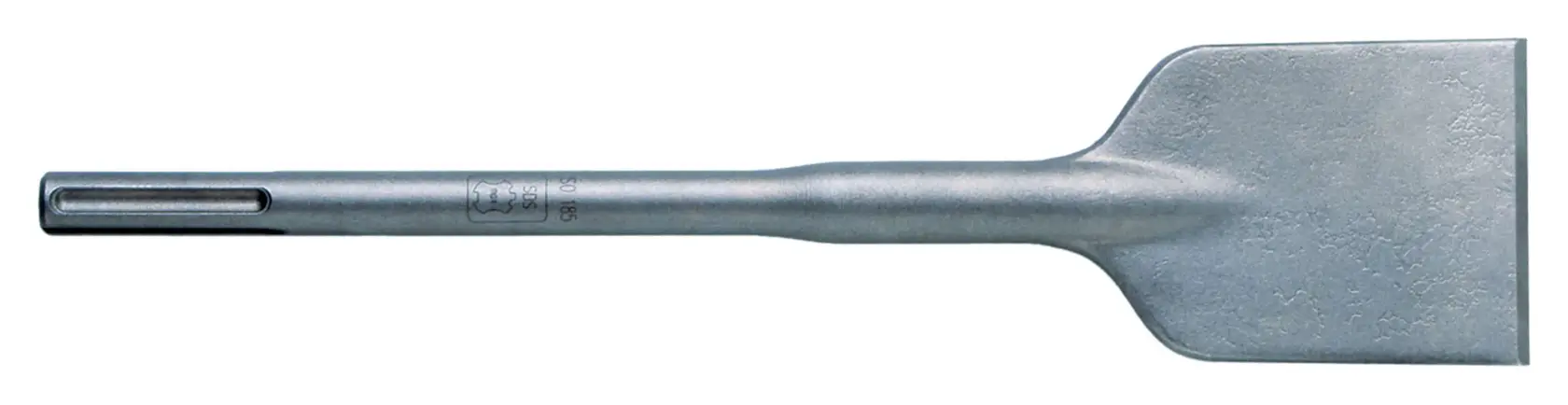 A flat steel chisel attachment for power tools, shown on a white background.