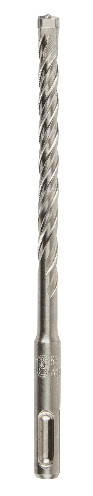 A single metal masonry drill bit with a spiral design, shown upright against a white background.