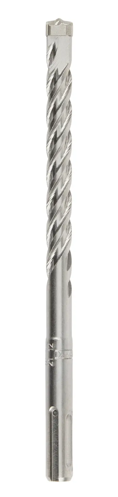 A DEWALT DT8928 metal masonry drill bit with spiral flutes for hammer drills, shown vertically on a white background.