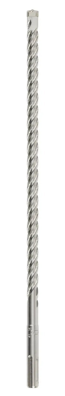 A long DEWALT DT8931 metal drill bit with spiral fluting and SDS shank, shown vertically on a white background.