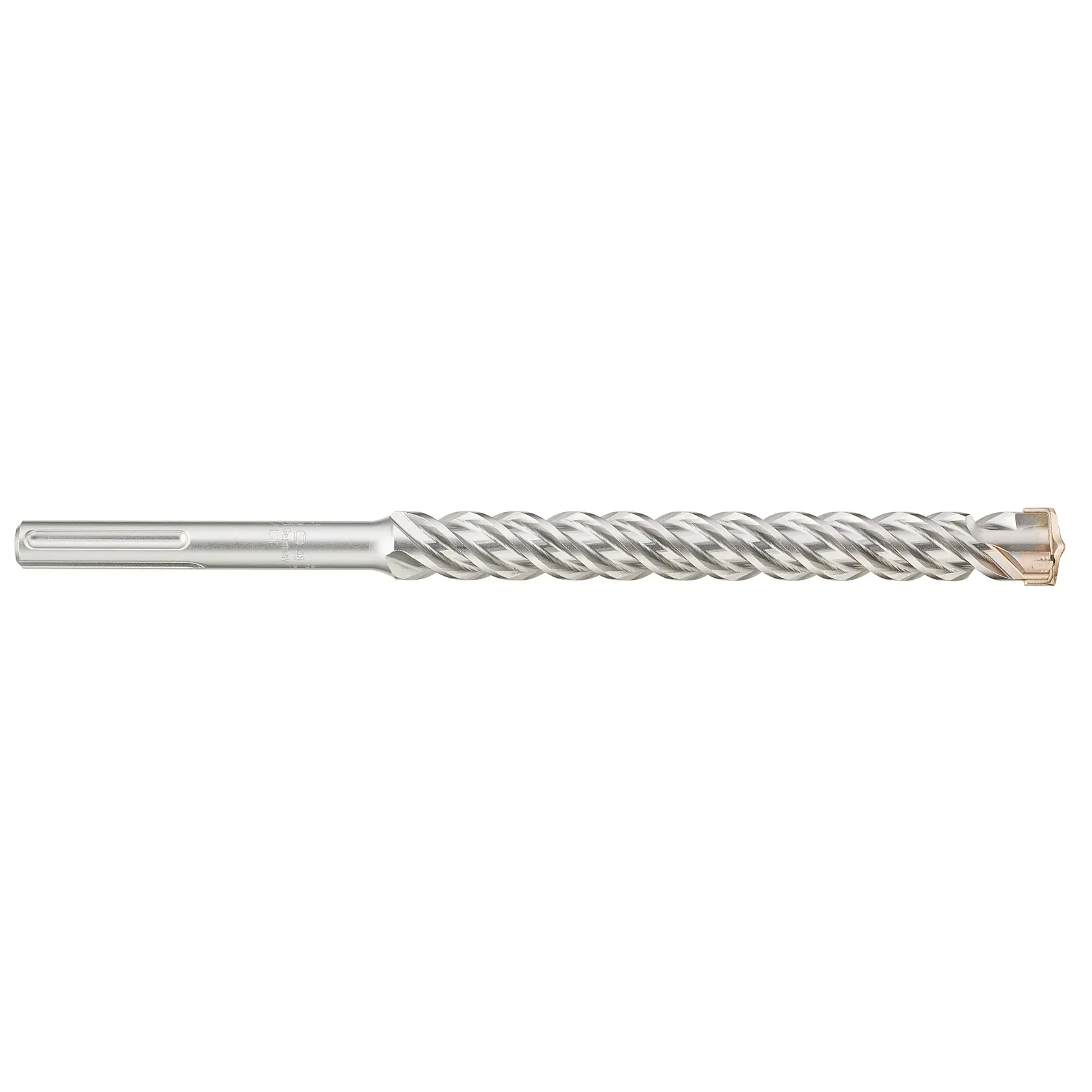 DEWALT DT9429 metal rotary hammer drill bit with spiral flute and carbide tip, isolated on white background.