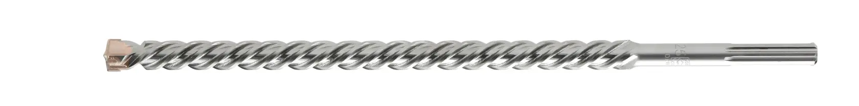 Metal spiral drill bit for rotary hammer, shown isolated on a white background.
