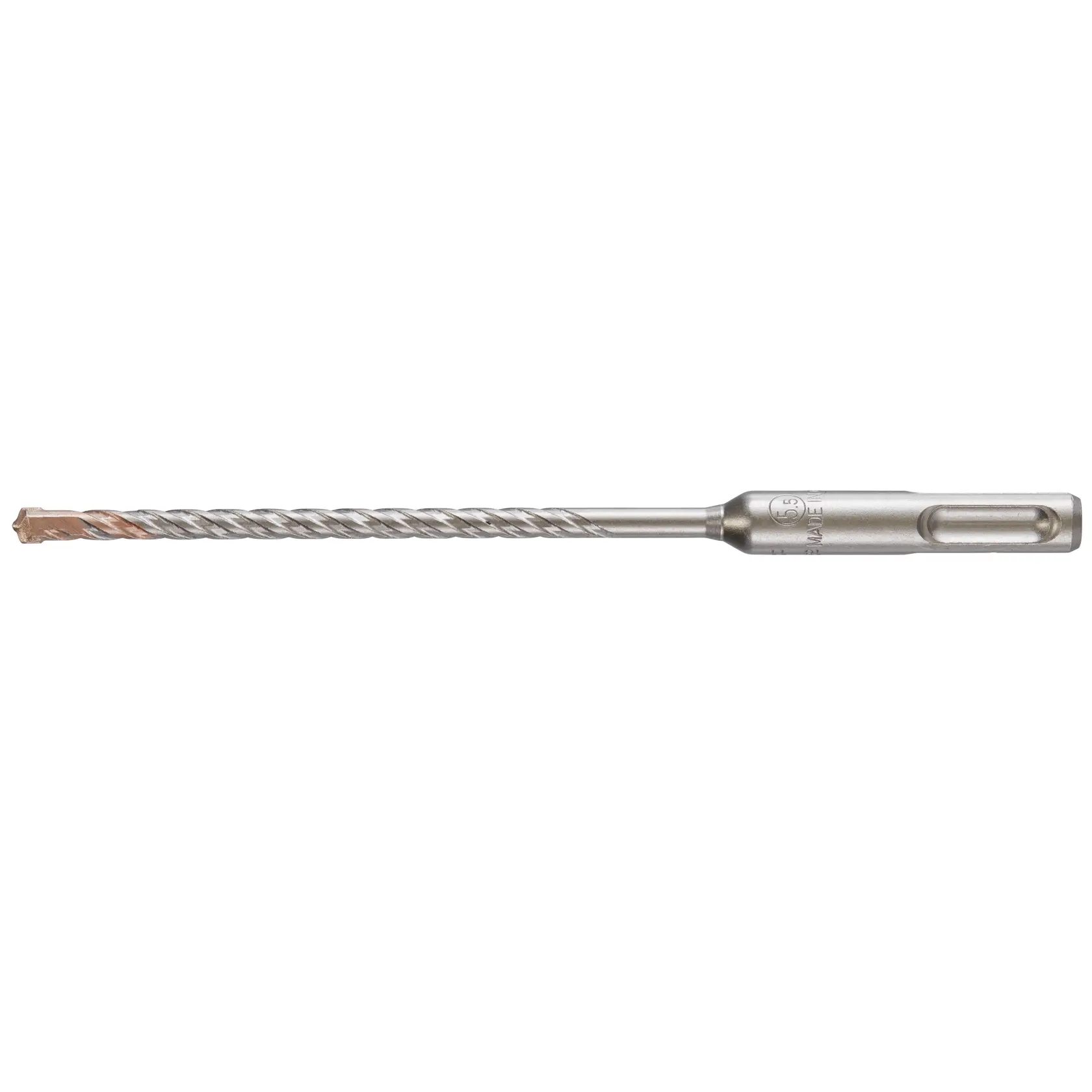 DEWALT DT9509 long metal masonry drill bit with spiral grooves and SDS plus shank.