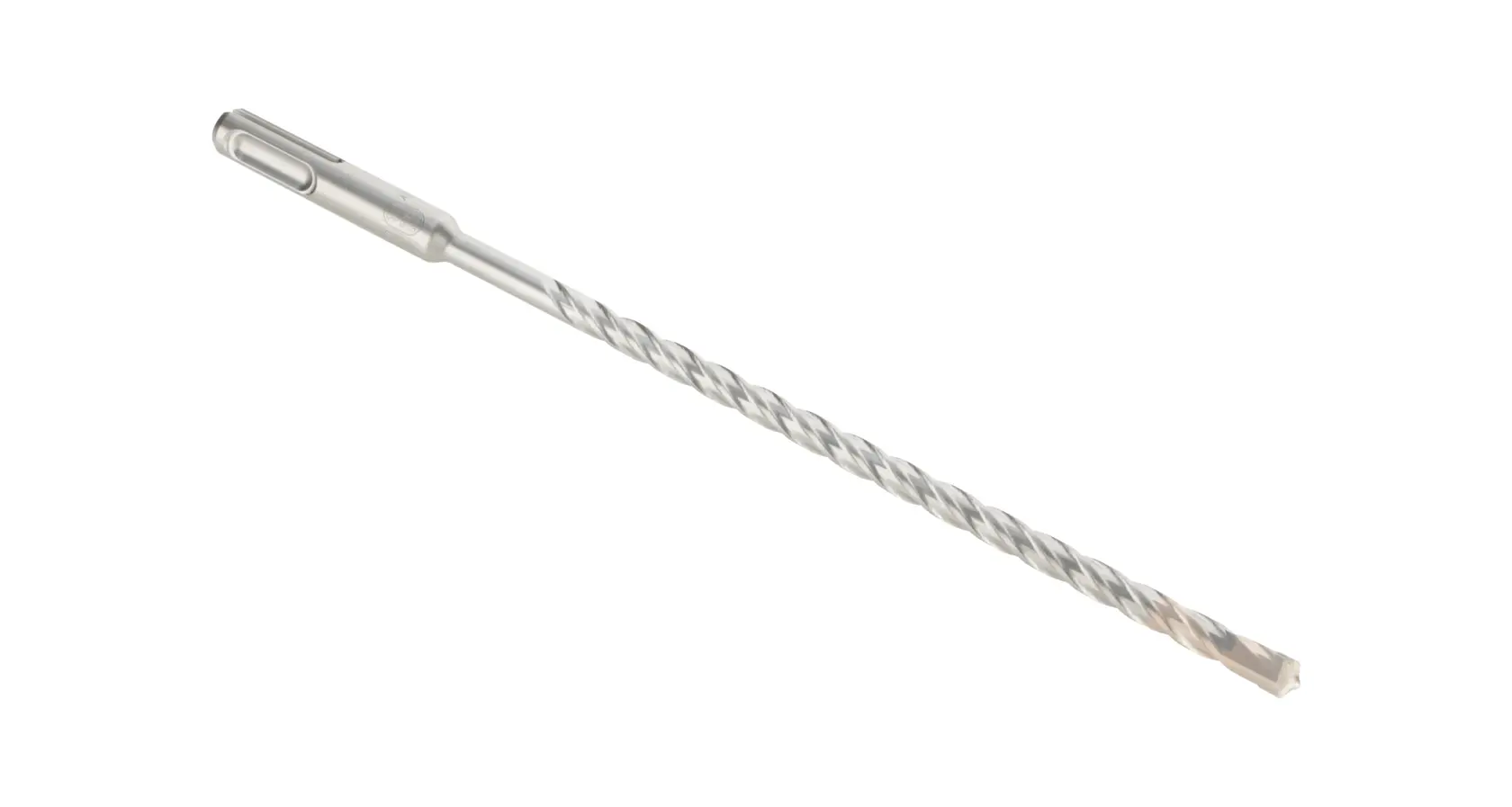 A DEWALT DT9521 long metal drill bit with a grooved shaft and SDS-plus shank, used for masonry or concrete drilling.