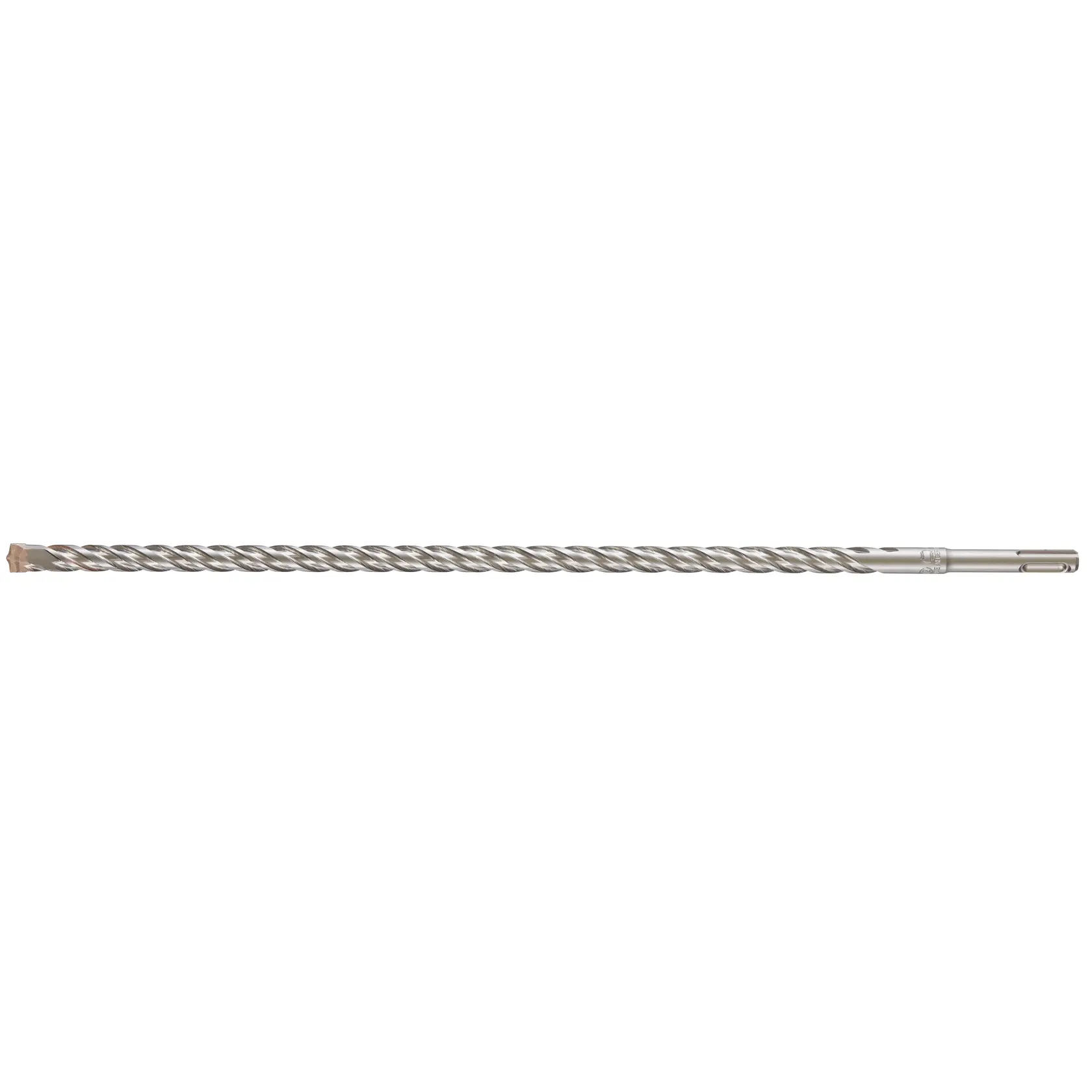 A long, spiral metal drill bit, suitable for use with power drills, shown against a white background.