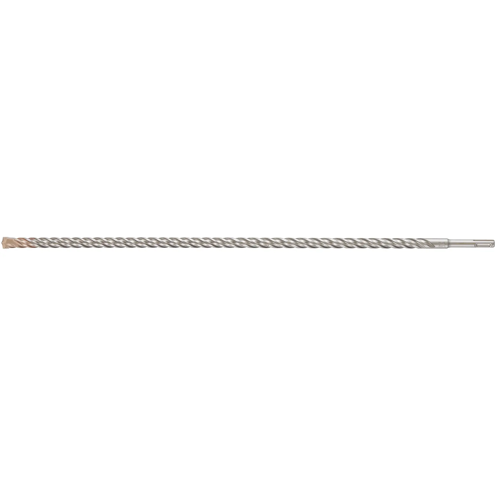 Long DEWALT DT9571 SDS masonry drill bit with spiral fluting for use with rotary hammer drills.