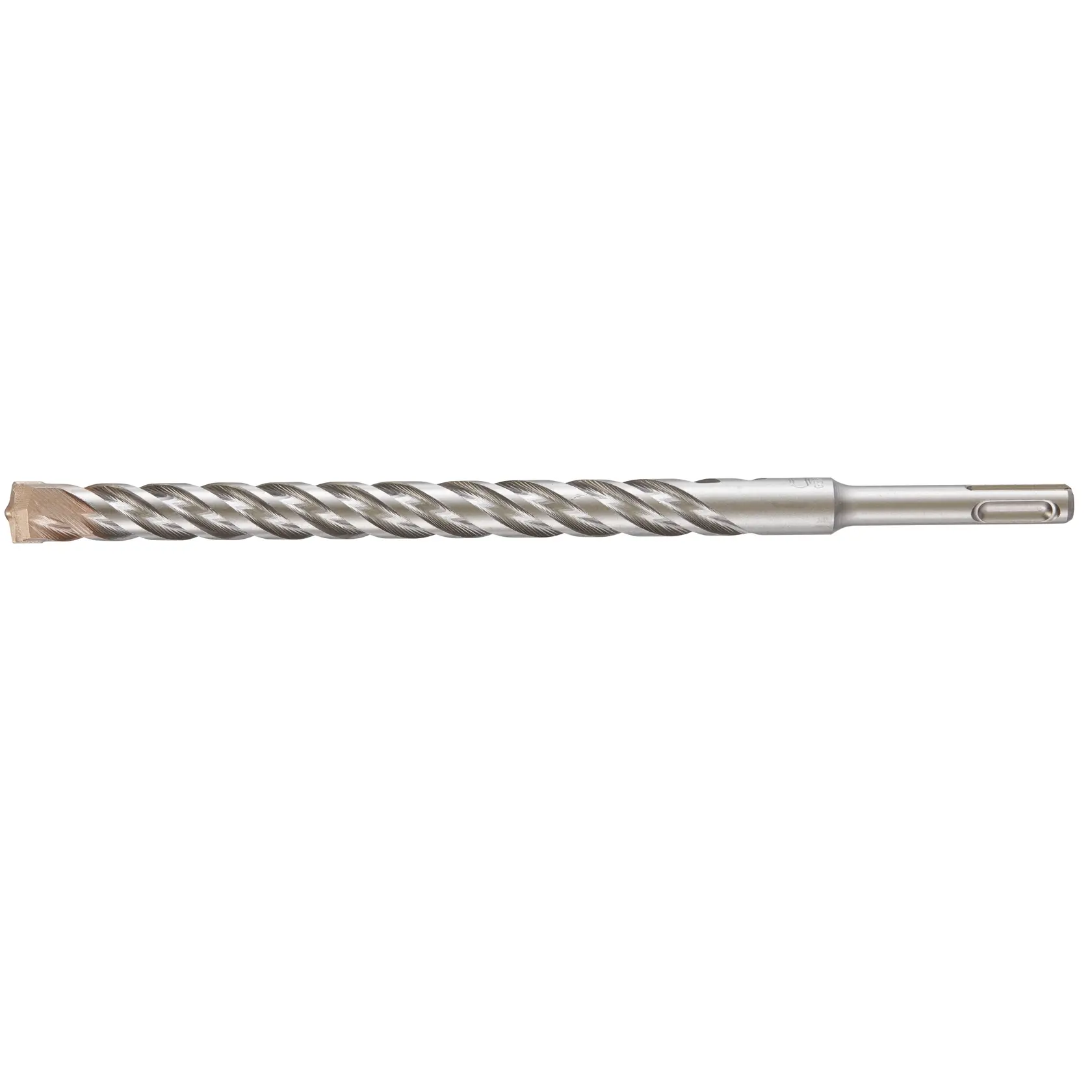 A DEWALT DT9575 SDS masonry drill bit with spiral flutes, shown horizontally on a white background.