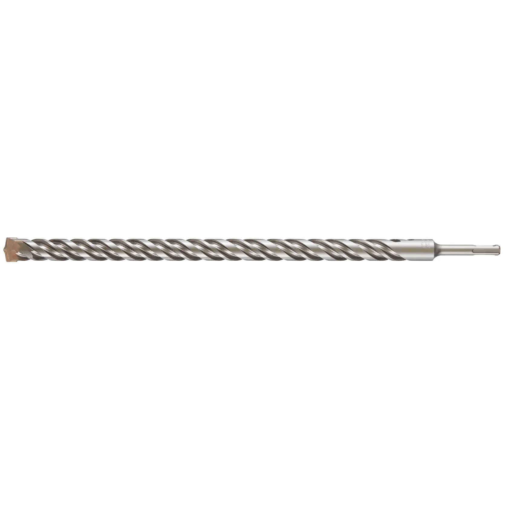 A long DEWALT rotary hammer drill bit with spiral flutes for masonry drilling, shown on a white background.