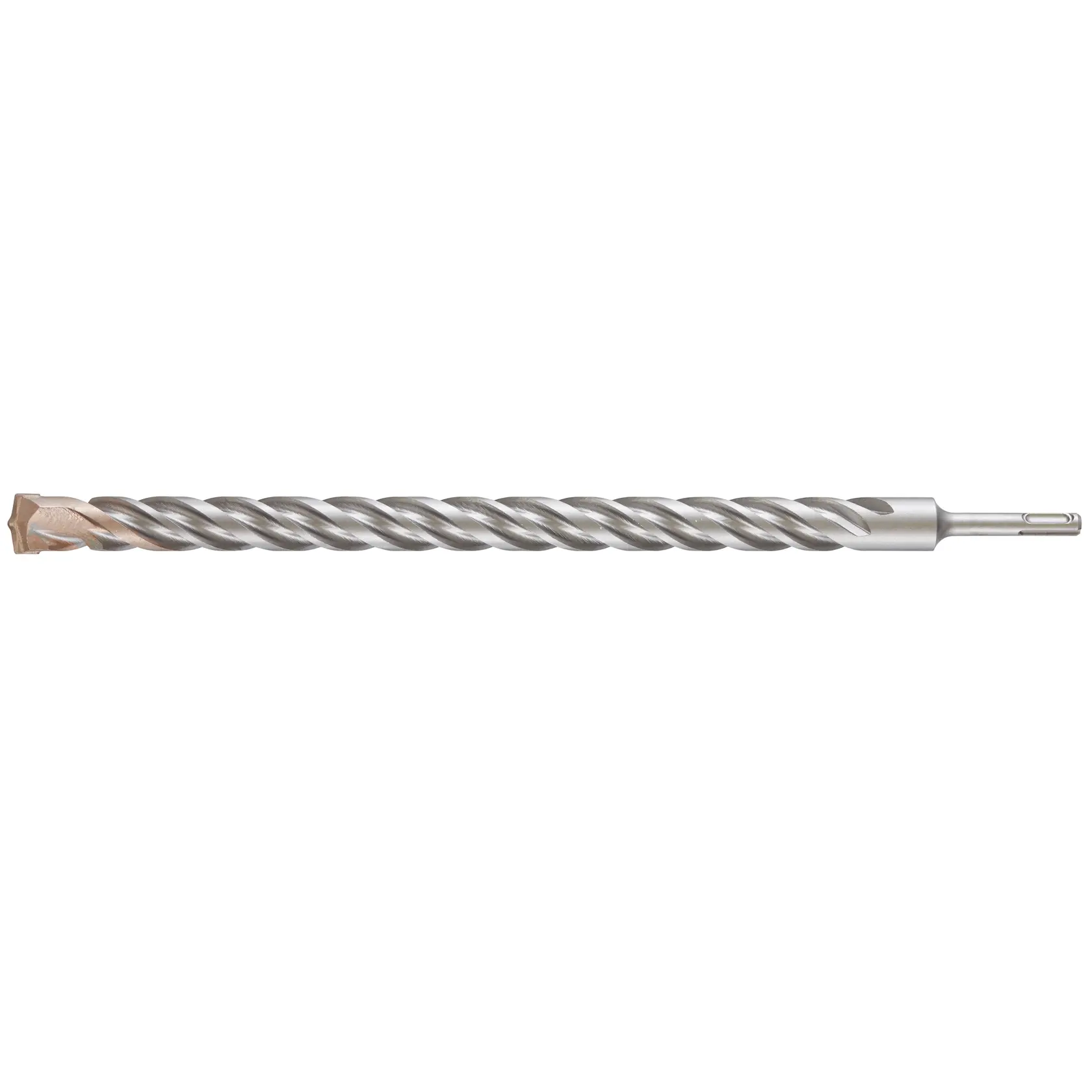 A long DEWALT DT9613 metal drill bit with spiral fluting and a SDS connection, shown against a white background.