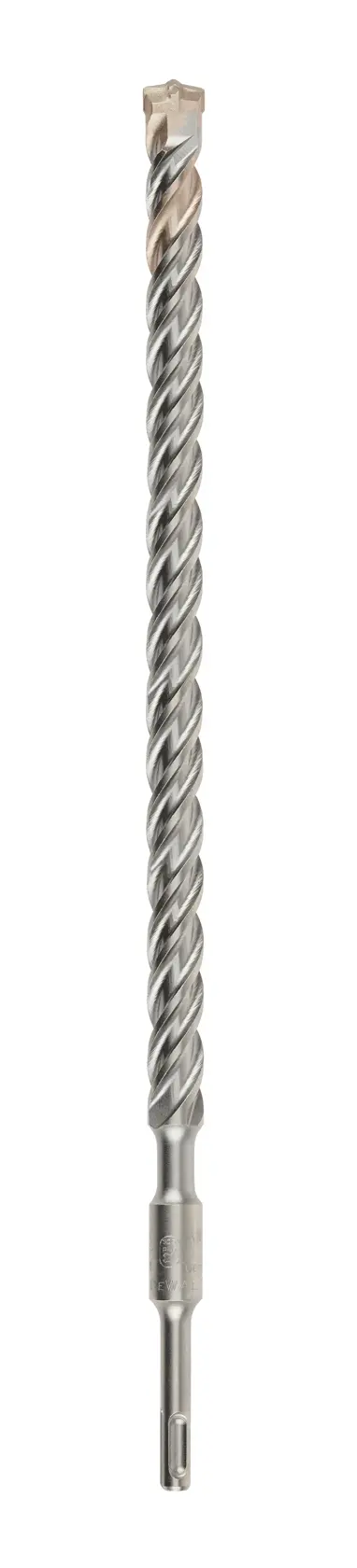 Long spiral SDS drill bit for heavy-duty drilling in concrete and masonry surfaces, shown upright on white background.