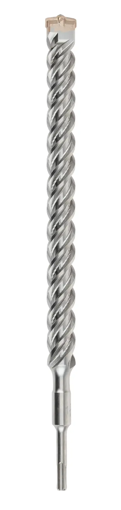 A DEWALT SDS drill bit with a spiral design for masonry and concrete, shown vertically on a white background.